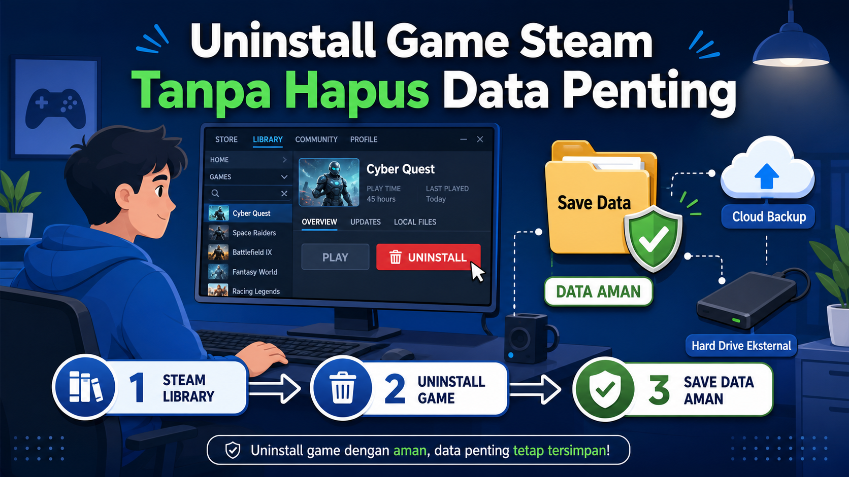 Cara Uninstall Game dari Steam di PC Tanpa Hapus Data Penting - steam