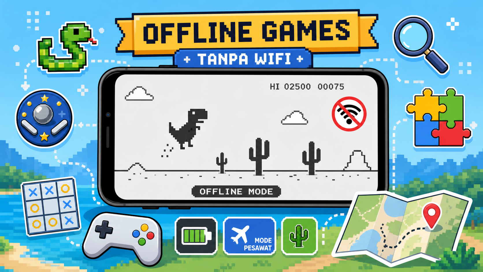Game Offline Google: Cara Main Dino dan Game Rahasia di HP Tanpa WiFi - google