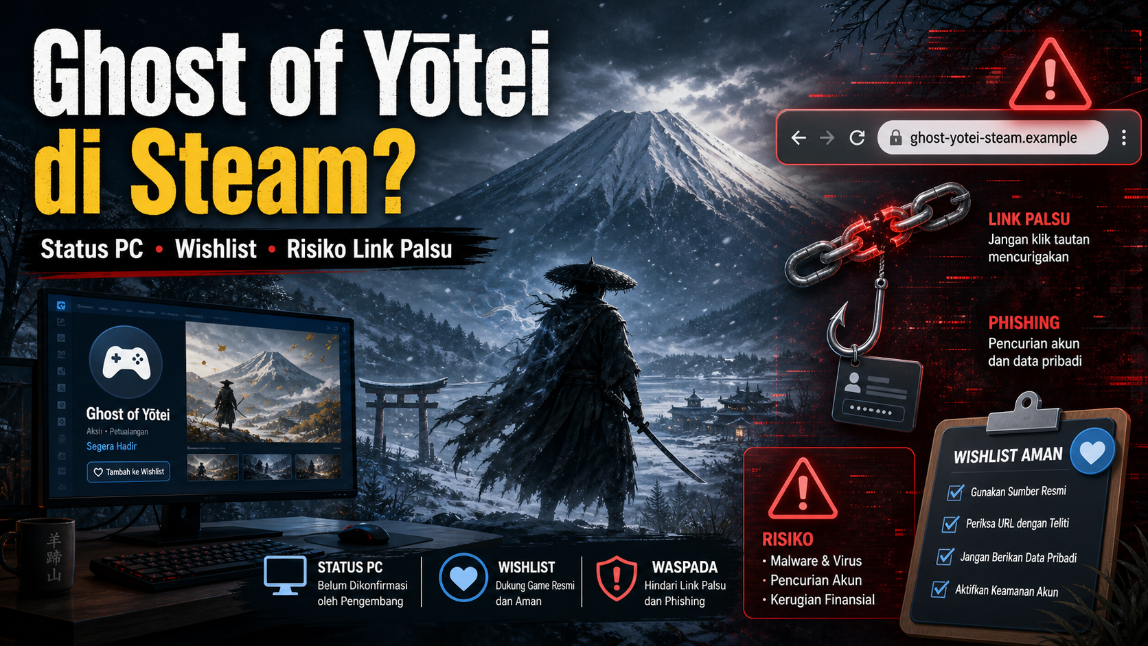 Ghost of Yotei Steam: Status PC, Wishlist, dan Risiko Link Palsu - yotei