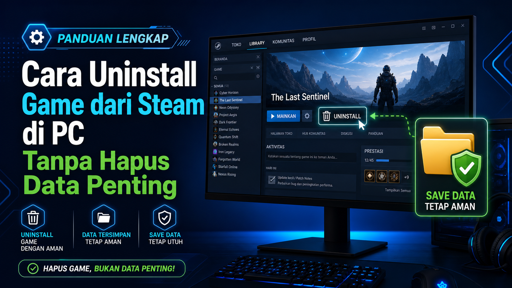 steam - Cara Uninstall Game dari Steam di PC Tanpa Hapus Data Penting