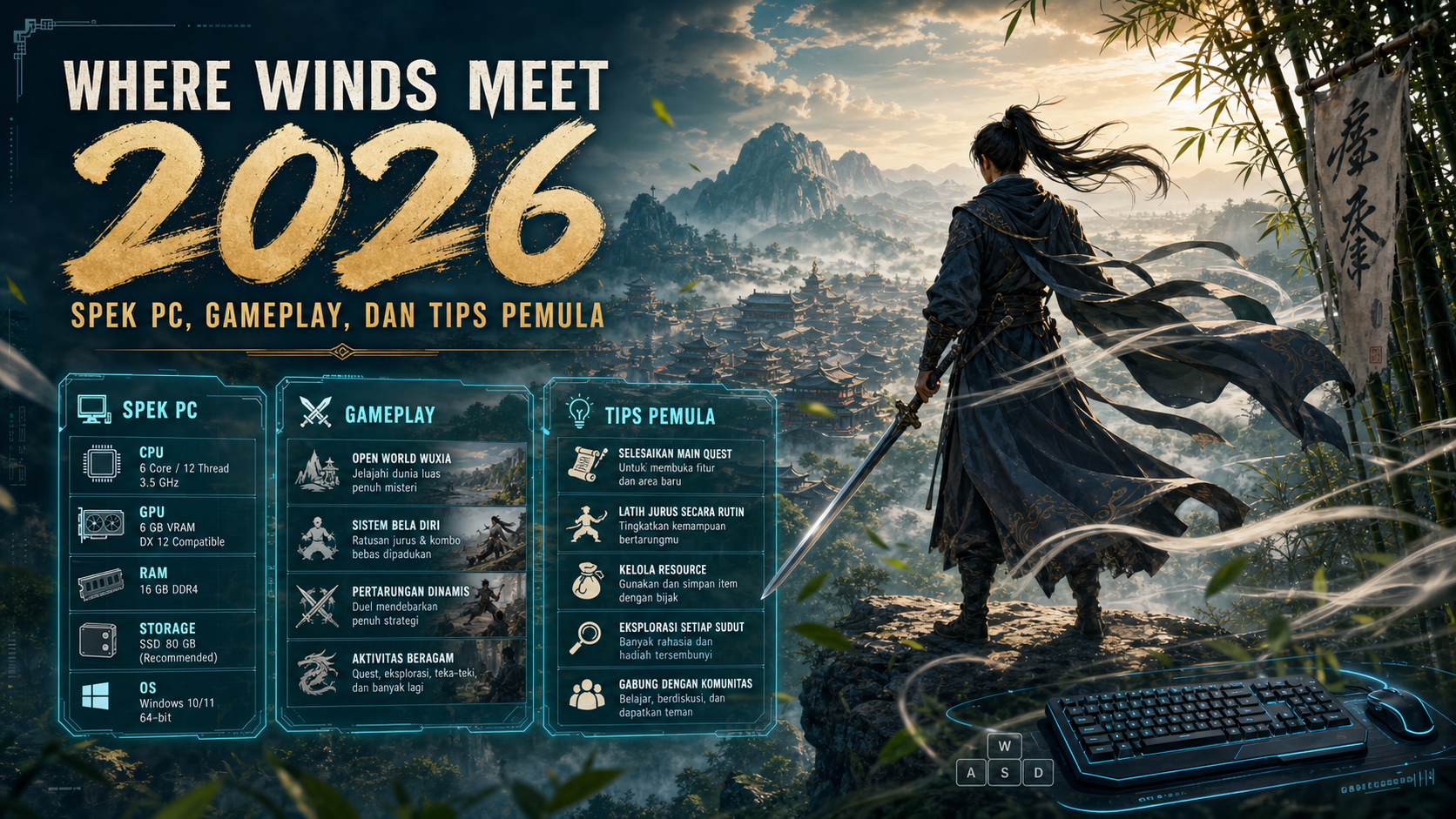 Where Winds Meet 2026: Spek PC, Gameplay, dan Tips Pemula - wuxia