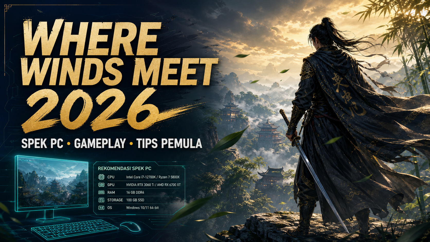 wuxia - Where Winds Meet 2026: Spek PC, Gameplay, dan Tips Pemula