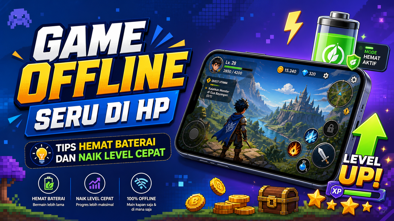 game - Game Offline Seru di HP: Tips Hemat Baterai dan Naik Level Cepat