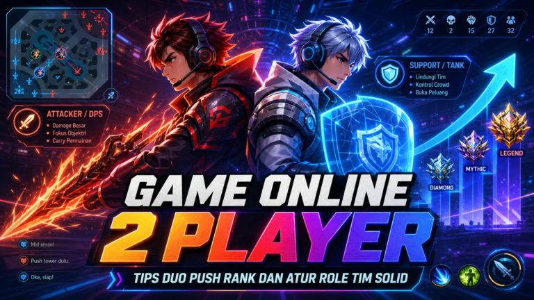 game - Game Online 2 Player: Tips Duo Push Rank dan Atur Role Tim Solid