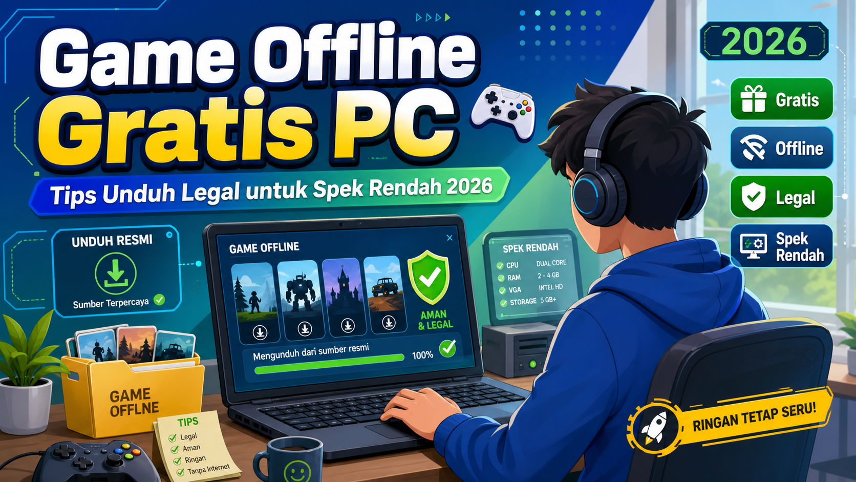 Game Offline Gratis PC: Tips Unduh Legal untuk Spek Rendah 2026 - game