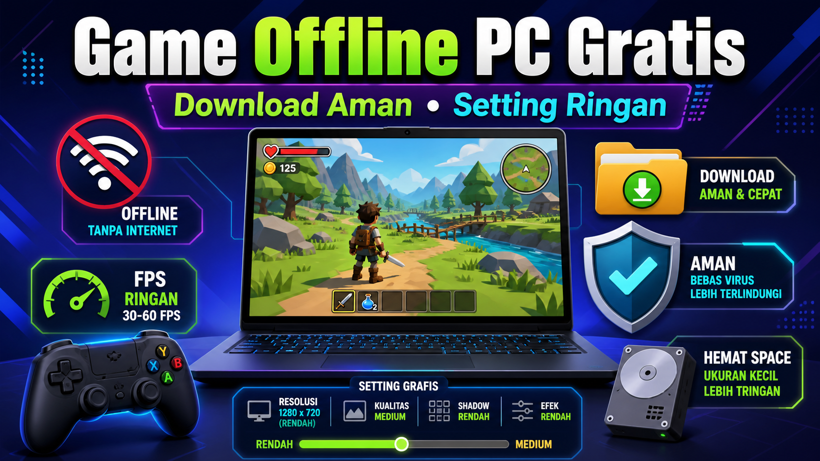 Game Offline PC Gratis: Cara Download Aman dan Setting Ringan - game