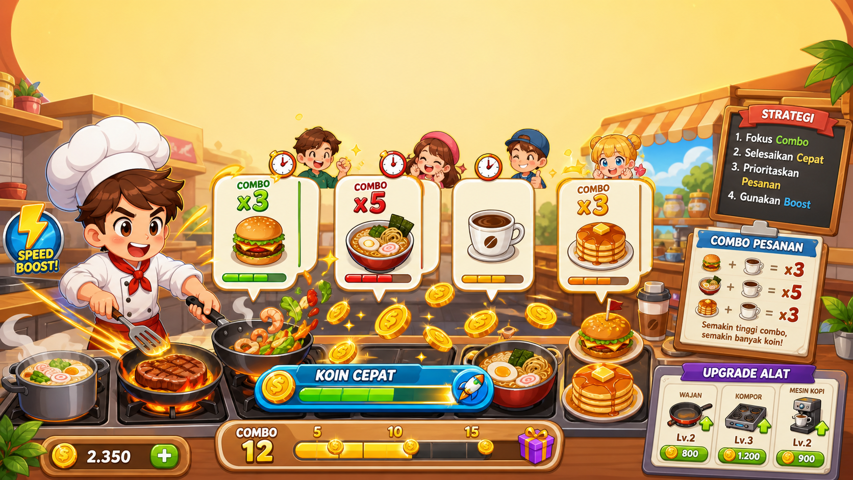 Game Online Memasak: Strategi Combo Pesanan dan Koin Cepat Pemula - memasak