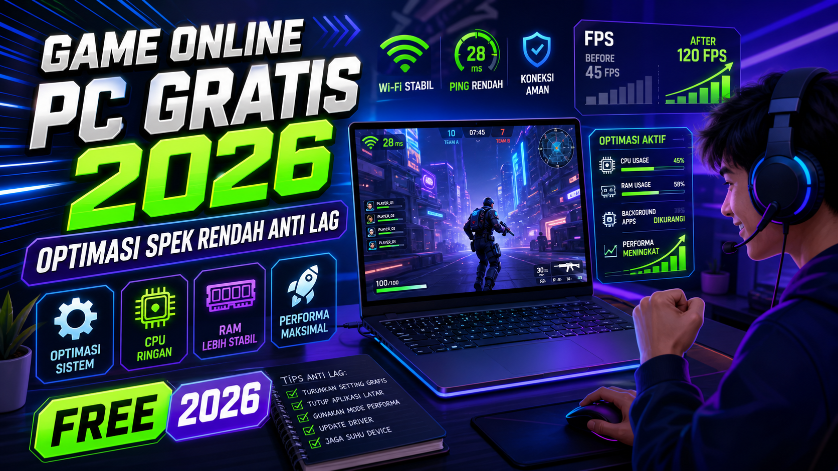 Game Online PC Gratis 2026: Tips Optimasi Spek Rendah Anti Lag - game