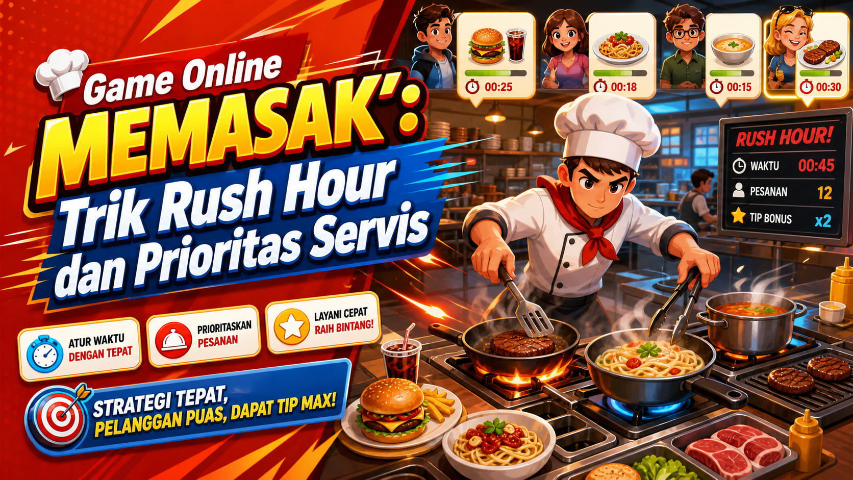 memasak - Game Online Memasak: Trik Rush Hour dan Prioritas Servis