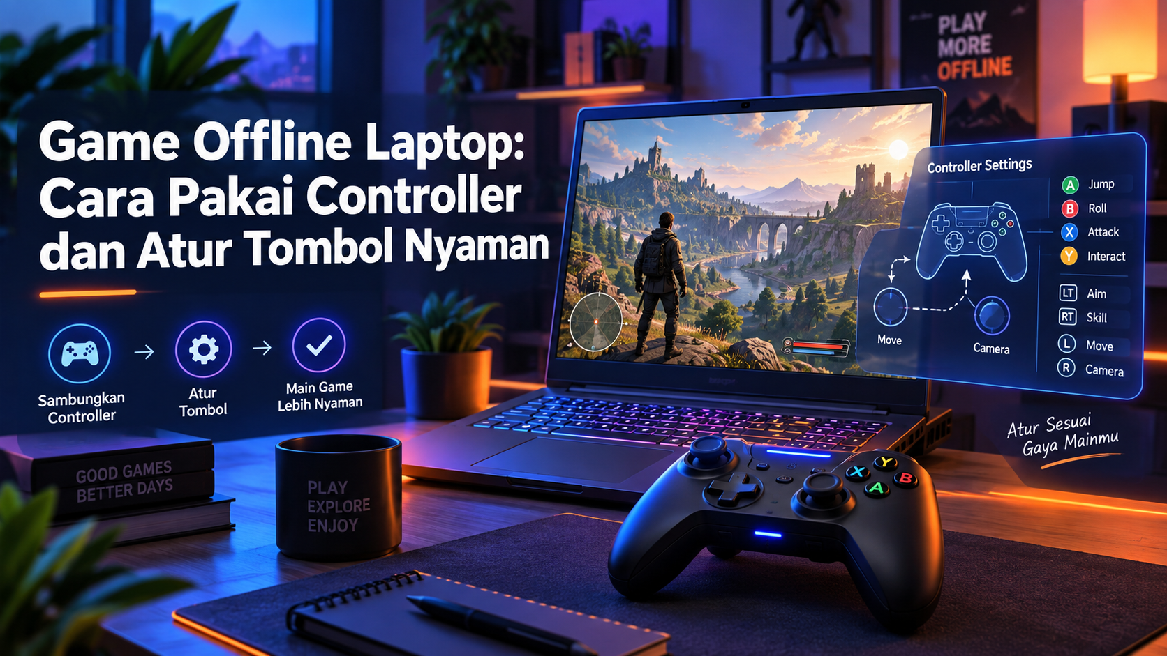 laptop - Game Offline Laptop: Cara Pakai Controller dan Atur Tombol Nyaman